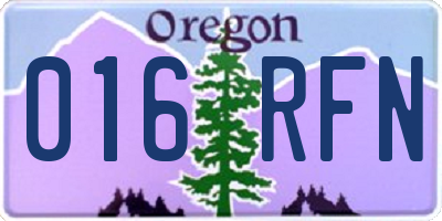OR license plate 016RFN