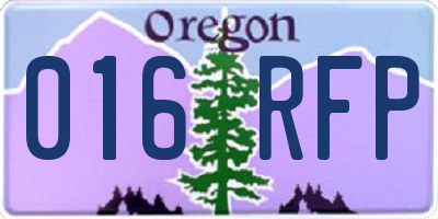 OR license plate 016RFP