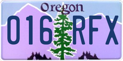 OR license plate 016RFX