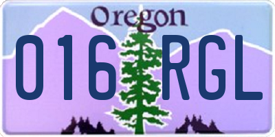 OR license plate 016RGL