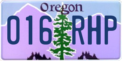 OR license plate 016RHP