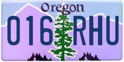 OR license plate 016RHU