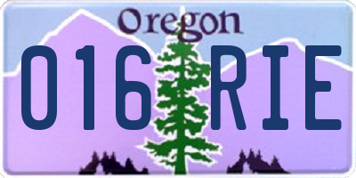 OR license plate 016RIE
