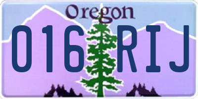 OR license plate 016RIJ