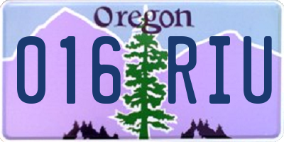 OR license plate 016RIU