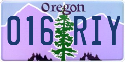OR license plate 016RIY