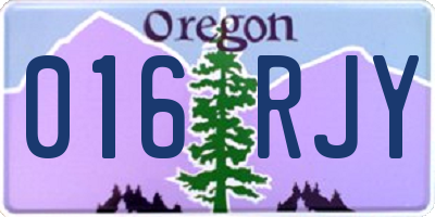 OR license plate 016RJY