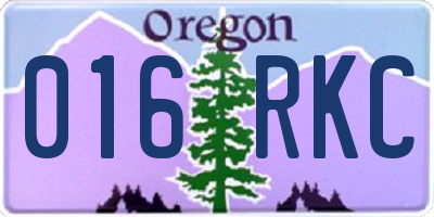 OR license plate 016RKC