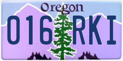 OR license plate 016RKI