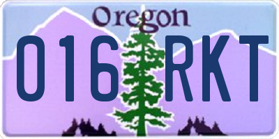OR license plate 016RKT