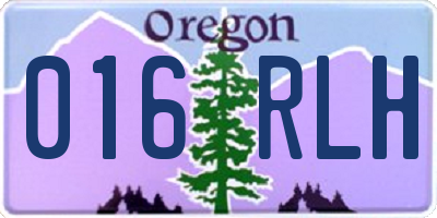OR license plate 016RLH