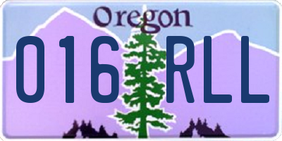 OR license plate 016RLL