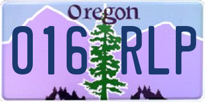 OR license plate 016RLP