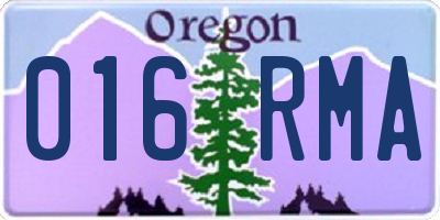 OR license plate 016RMA