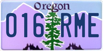 OR license plate 016RME