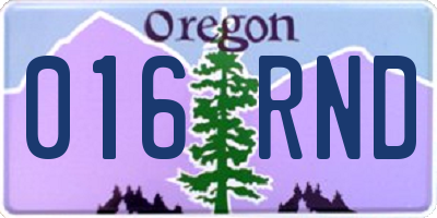 OR license plate 016RND