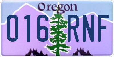 OR license plate 016RNF