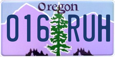 OR license plate 016RUH