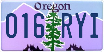 OR license plate 016RYI