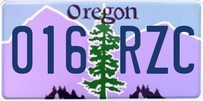 OR license plate 016RZC