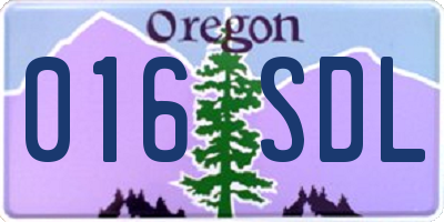 OR license plate 016SDL
