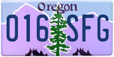 OR license plate 016SFG