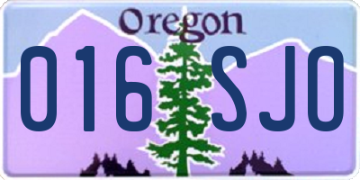 OR license plate 016SJO