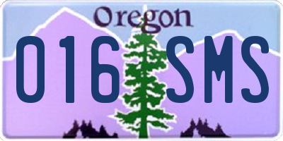 OR license plate 016SMS