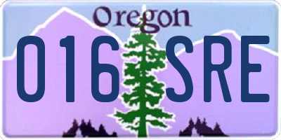 OR license plate 016SRE