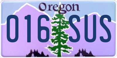 OR license plate 016SUS
