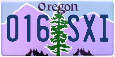 OR license plate 016SXI