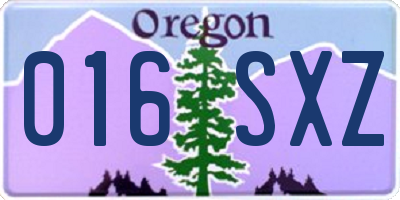 OR license plate 016SXZ