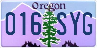 OR license plate 016SYG