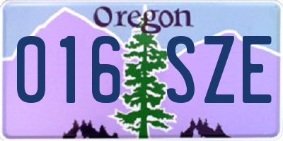 OR license plate 016SZE