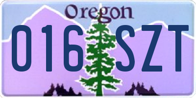 OR license plate 016SZT