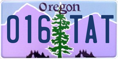 OR license plate 016TAT