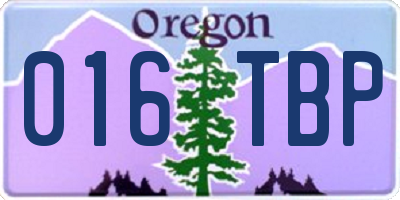 OR license plate 016TBP