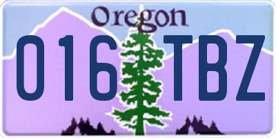 OR license plate 016TBZ