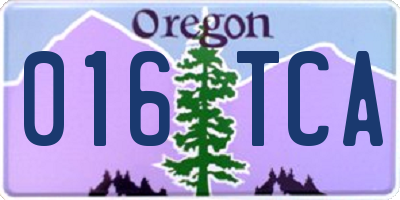 OR license plate 016TCA