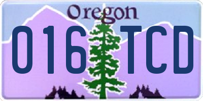 OR license plate 016TCD