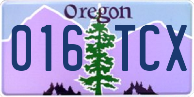 OR license plate 016TCX