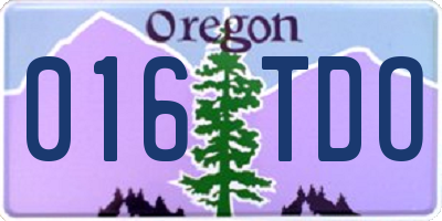 OR license plate 016TDO