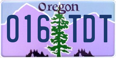 OR license plate 016TDT