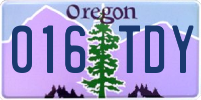 OR license plate 016TDY