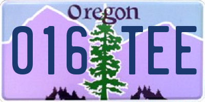 OR license plate 016TEE