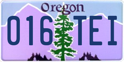 OR license plate 016TEI