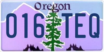 OR license plate 016TEQ