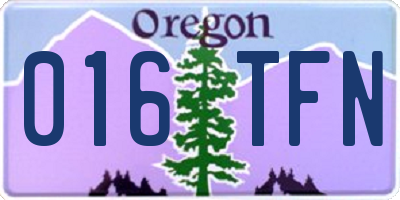 OR license plate 016TFN