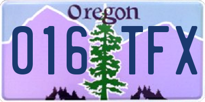 OR license plate 016TFX