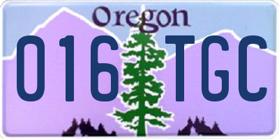 OR license plate 016TGC